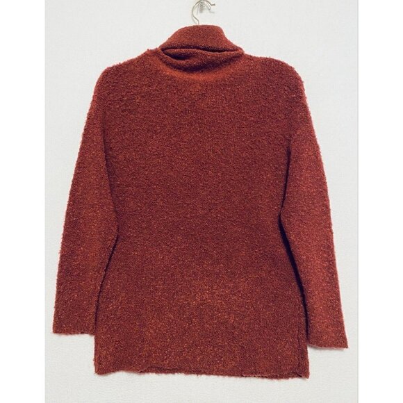 Catherine Malandrino Sweater Womens Small Red Cozy Eyelash Knit Turtleneck - Picture 5 of 8